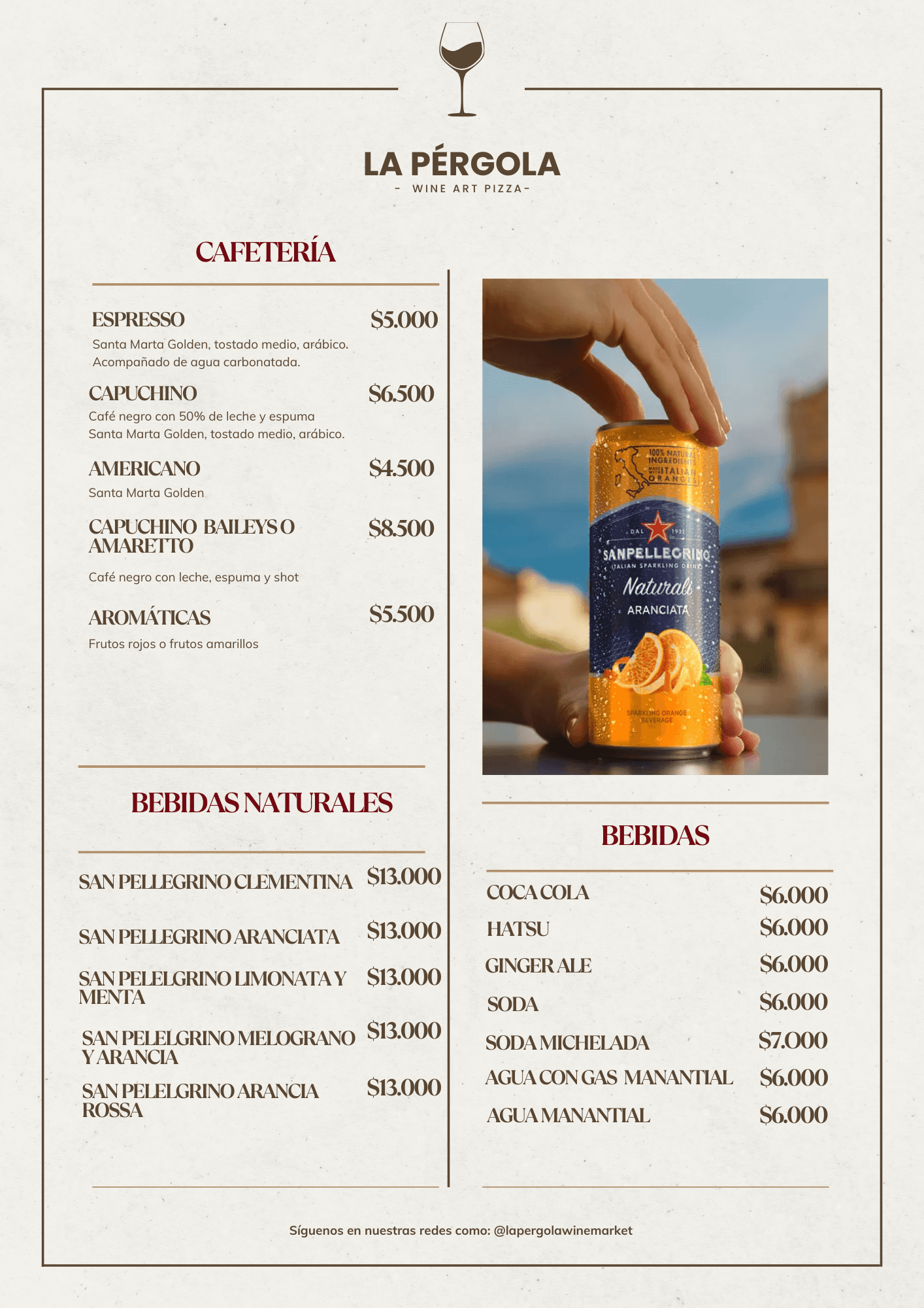 Cocteles por jarra, por copas, sangría, gintonic